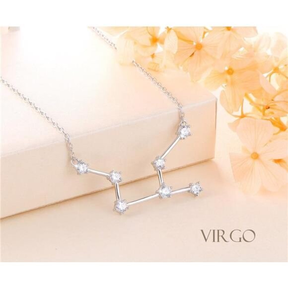925 Sterling Silver CZ Astrology 12 Constellation Horoscope Sign Astrology - Picture 3 of 7